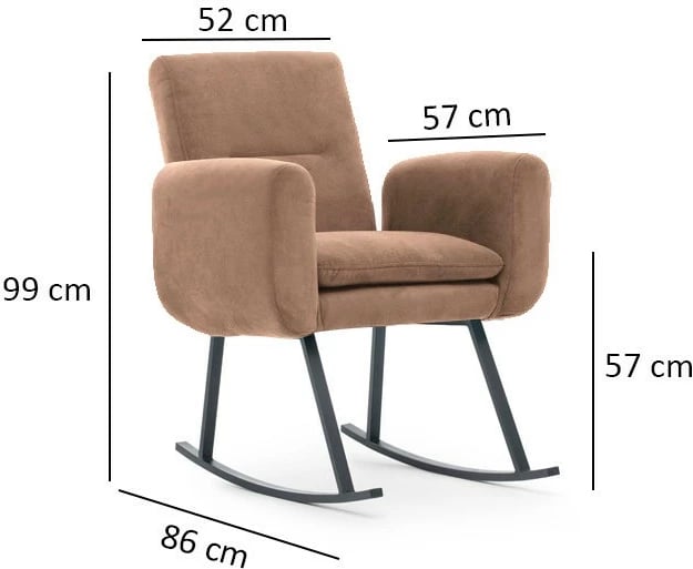 Karrige lëkundëse Atelier del Sofa, Kono, ngjyrë kafe e çelët