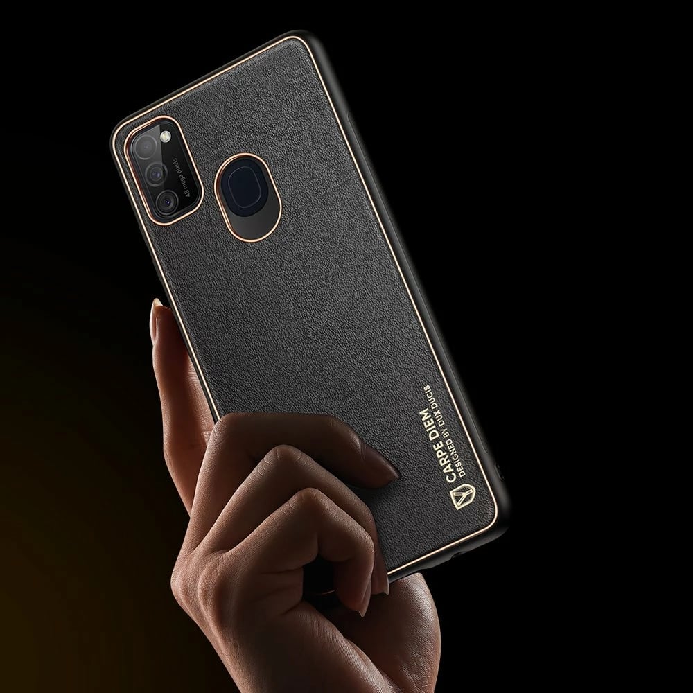 Mbështjellës Dux Ducis Yolo për Samsung Galaxy M30s, lëkurë PU, i zi