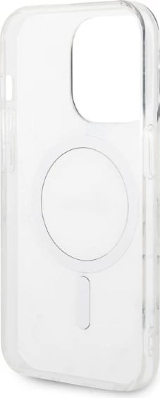 Mbështjellës Guess Marble me MagSafe dhe karikues wireless, për iPhone 14 Pro 6.1", Bardhë