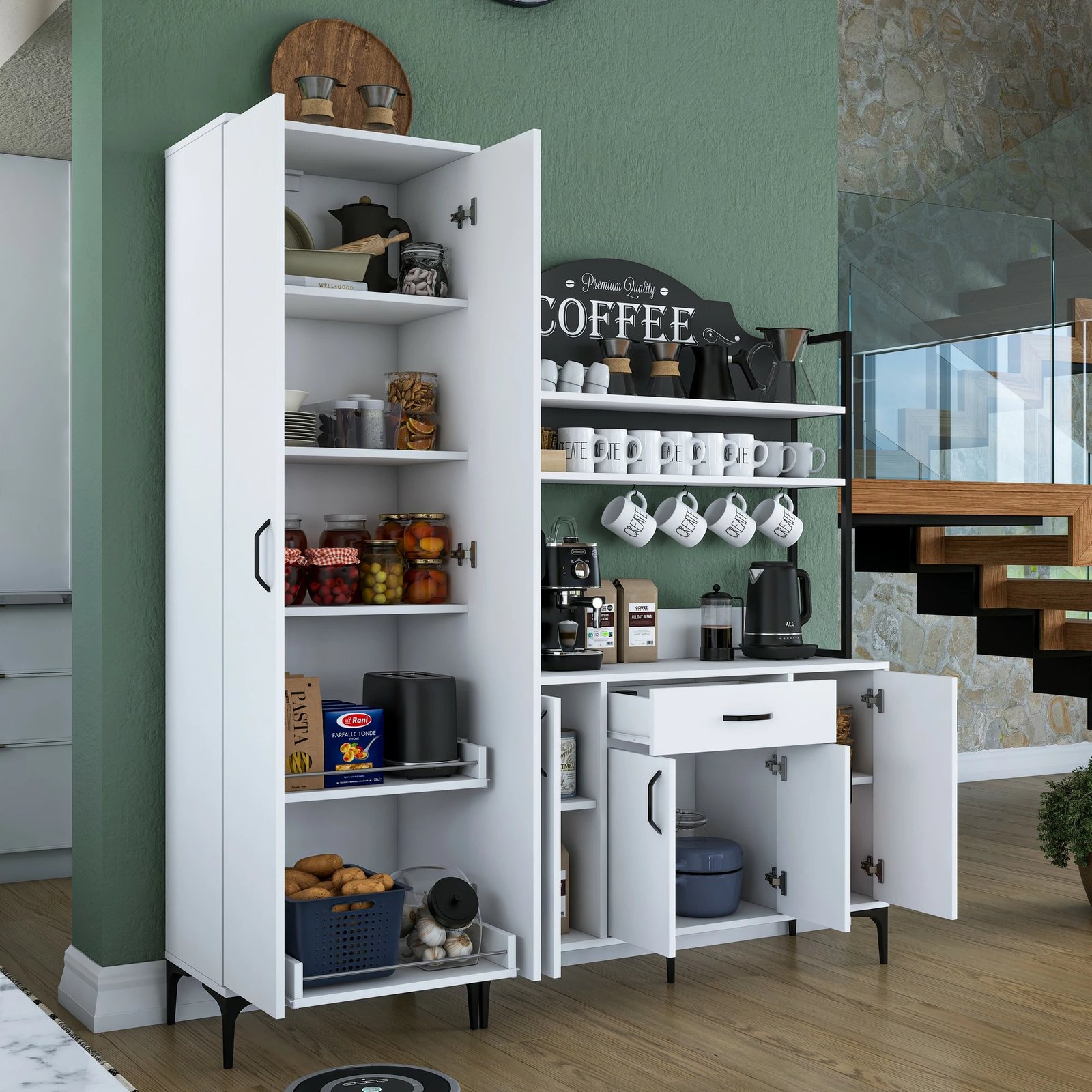 Dollap multifunksional, ngjyrë e bardhë, Skye Decor, JE148 - 3080