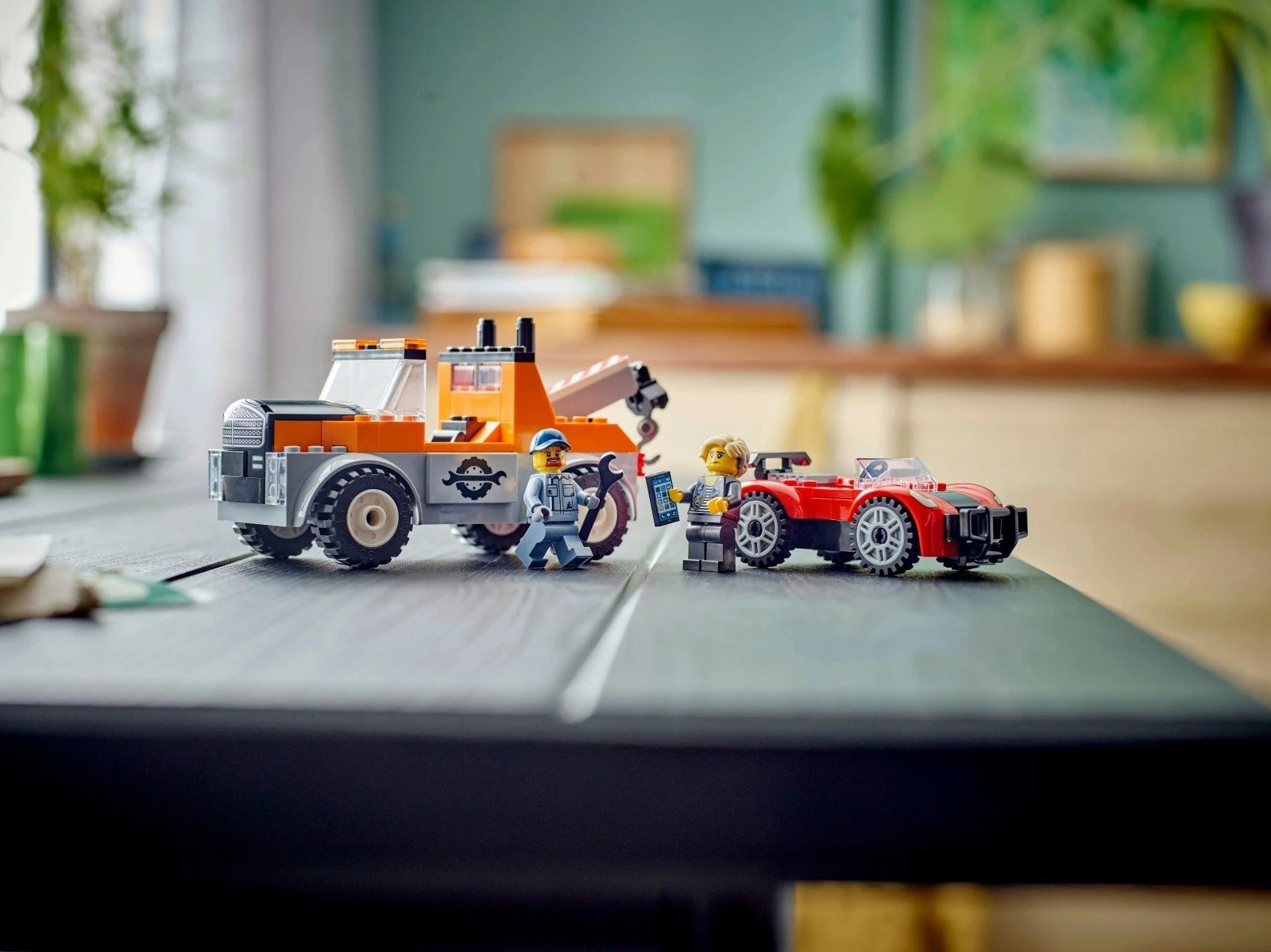 Set lodrash LEGO City 60435, Kamion tërheqës dhe veturë sportive, 101 pjesë, për fëmijë