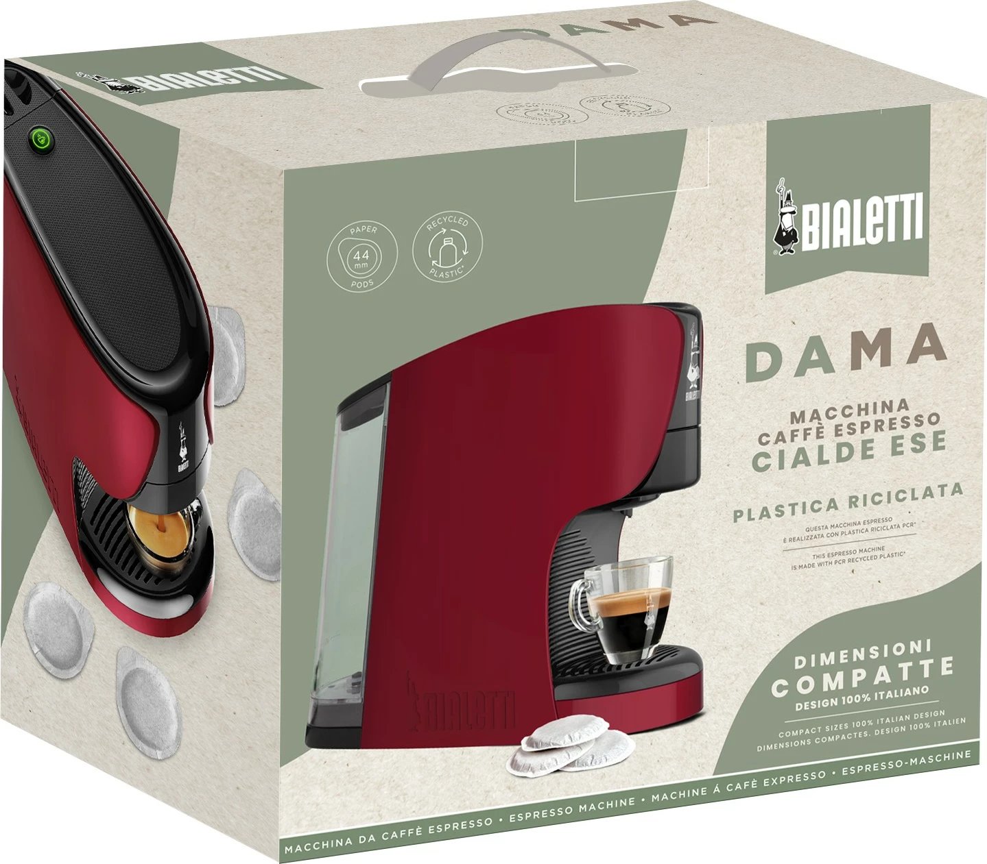 Aparat kafeje me kapsula Bialetti 098150531, 0.4L, 1450W, e kuqe