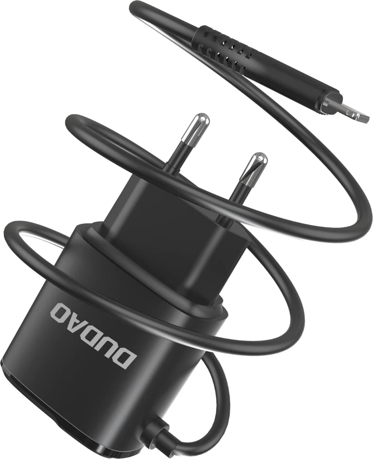Karikues muri Dudao A2ProL me 2x USB dhe kabllo Lightning të integruar, i zi
