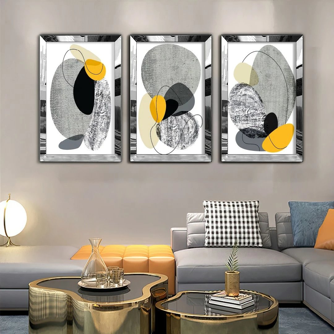 Pikturë dekorative MDF-Plexiglass (3 copë), Wallity, Huhu407, 30x40