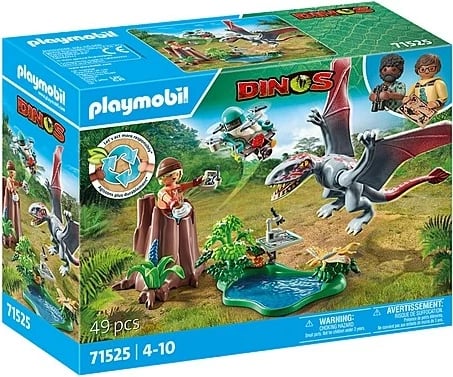 Set lodrash Playmobil Dinos 71525, stacion kërkimor për dinosaur Dimorfodon, 49 pjesë