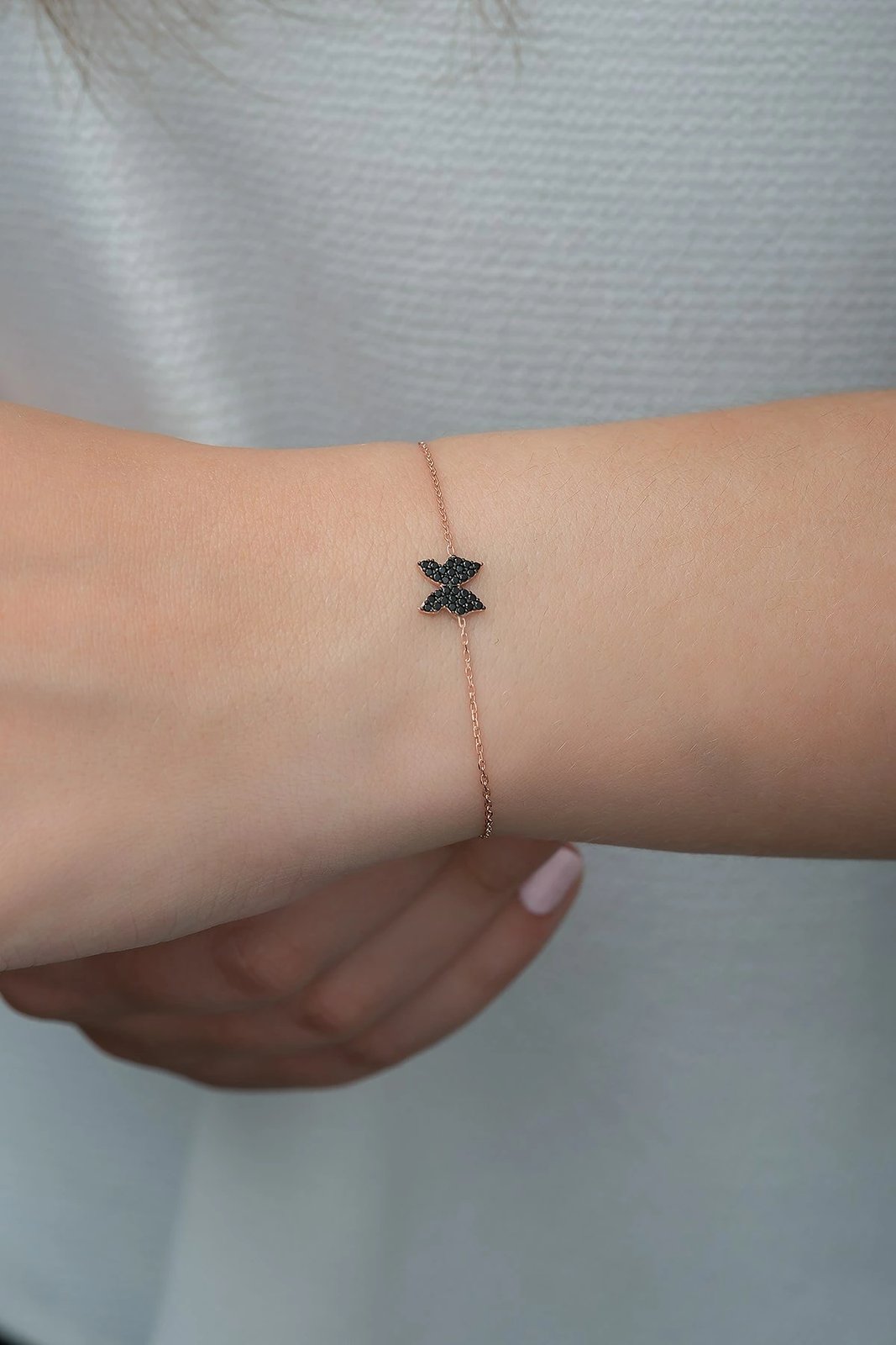 Byzylyk argjendi Jumeon, ngjyrë rozë e zezë, TRDYL761