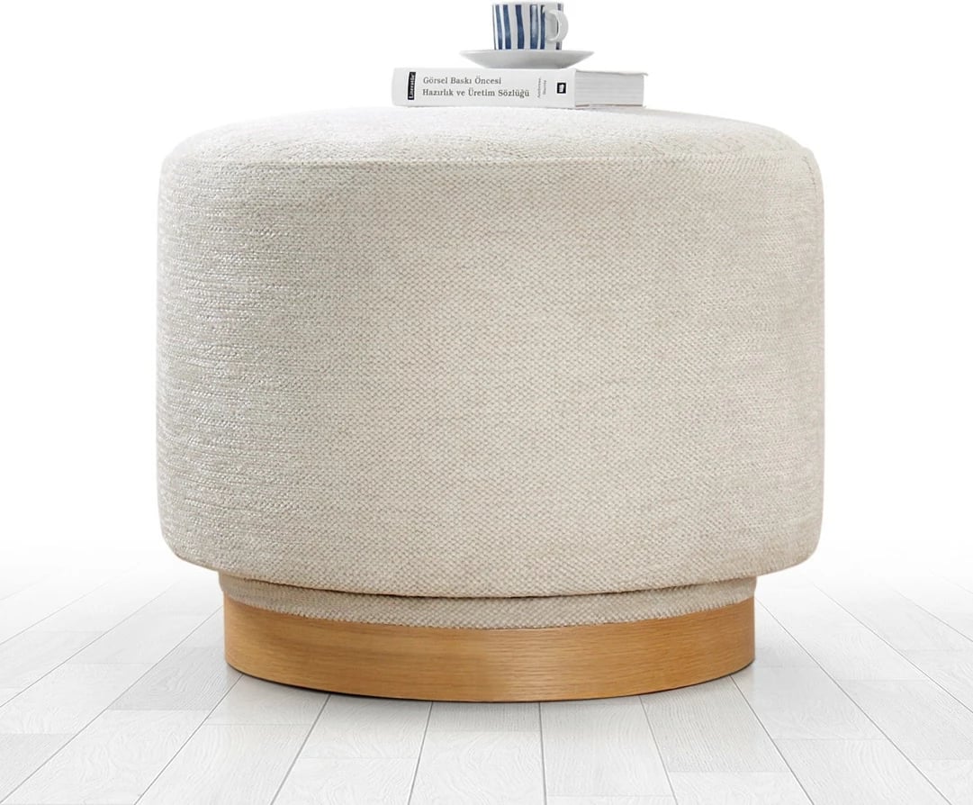 Puf Atelier del Sofa, rrotullues, krem