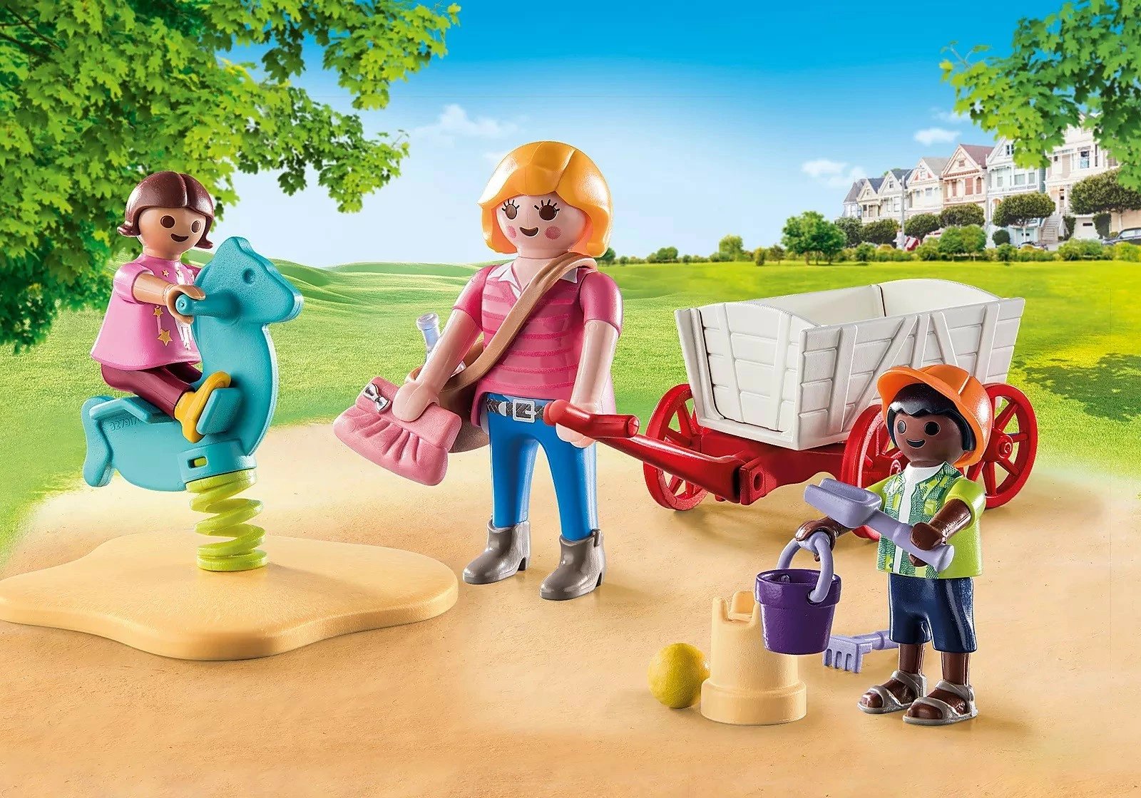 Set figurash Playmobil City Life 71258, 25 pjesë, me kujdestare dhe karrocë, shumëngjyrësh