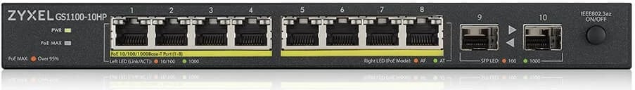 Switch Zyxel GS1100-10HP v2, Gigabit Ethernet, PoE, i zi