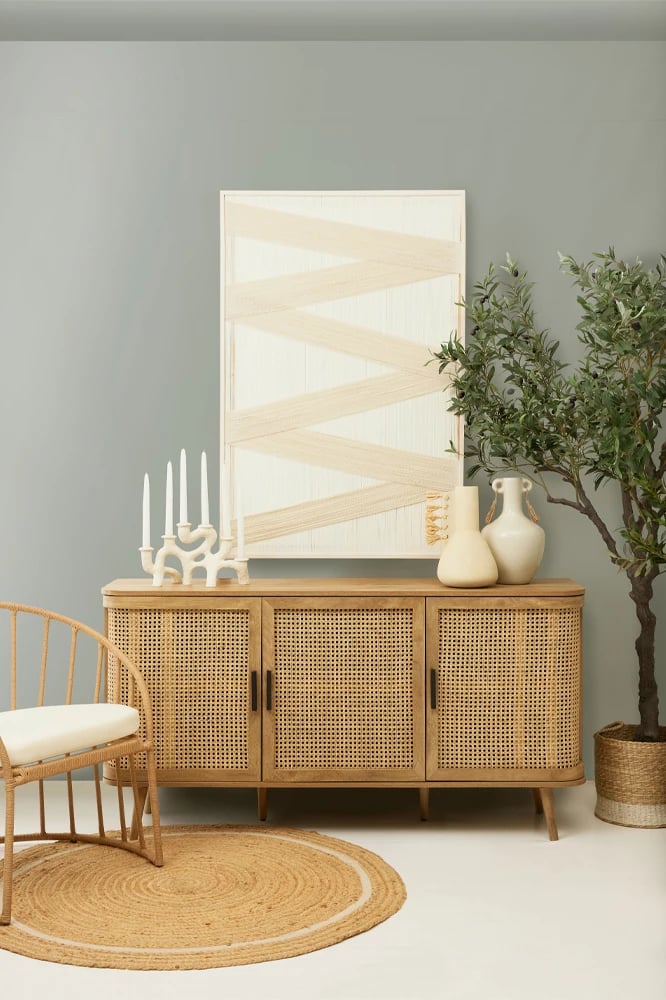 Mbajtës qirinjsh dekorativ, polirezine, i bardhë, 35x14x20cm