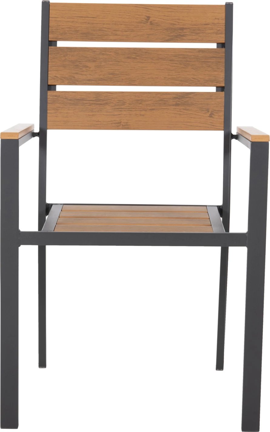 Karrige alumini SAGA FH5981.03, ngjyrë anthracite-polywood natyrale, 55x55x86H cm