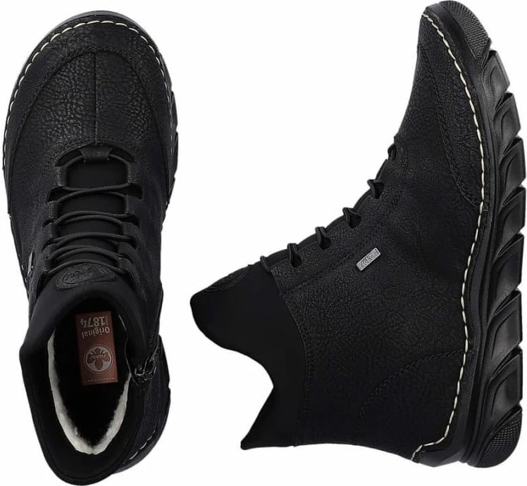 Çizme të izoluara për femra Rieker 55069-00, të zeza