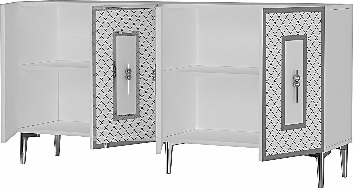 Konsol Skye Decor, Puma 150, e bardhë, argjend