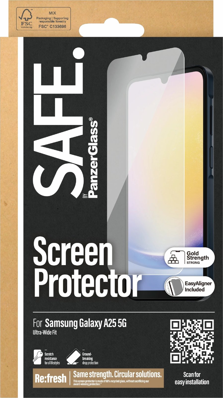 Mbrojtës ekrani PanzerGlass për Samsung A25 5G, transparent