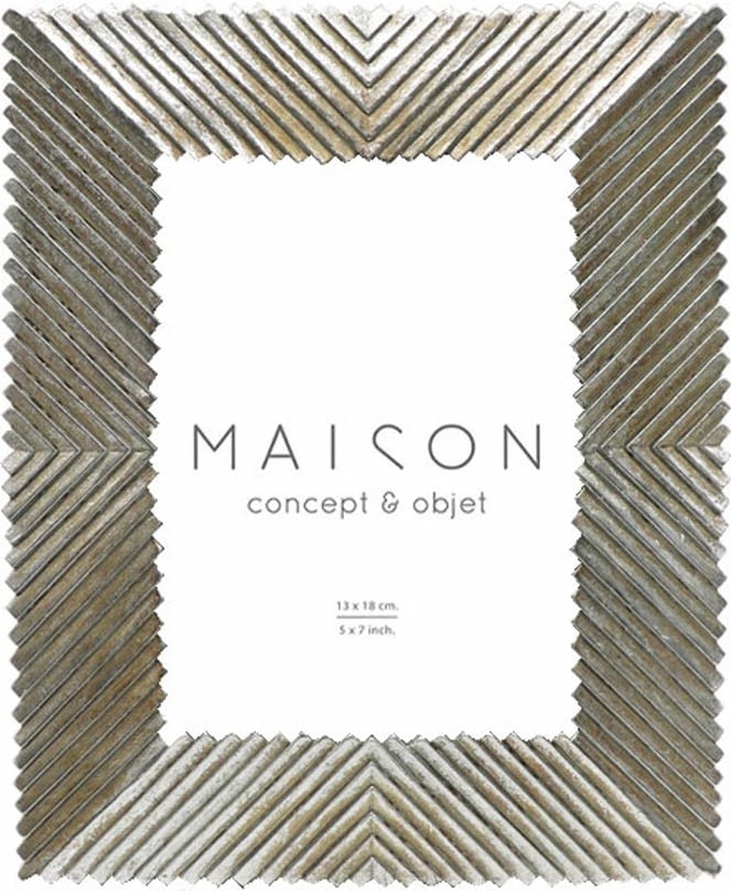 Kornizë fotoje Cadan, polirezine, xham, ngjyrë argjendi, 21x2x25 cm