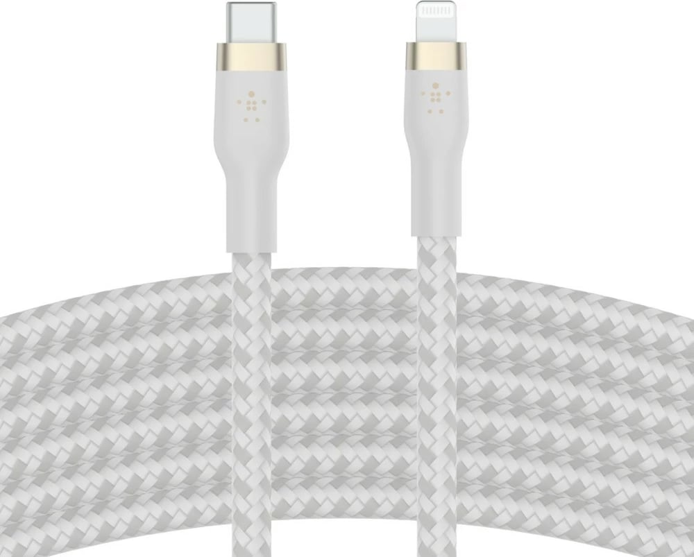 Kabëll Belkin CAA011BT2MWH, 2 m, USB C/Lightning, Bardhë