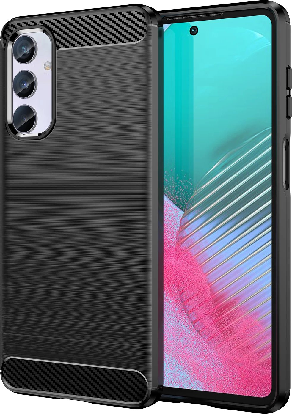 Mbështjellës Hurtel Carbon Case për Samsung Galaxy M54, i zi
