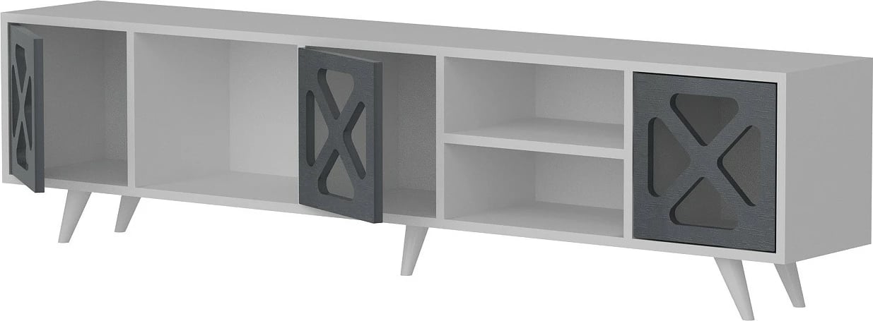 Komodë TV Hanah Home, Sinef, e bardhë dhe antracit