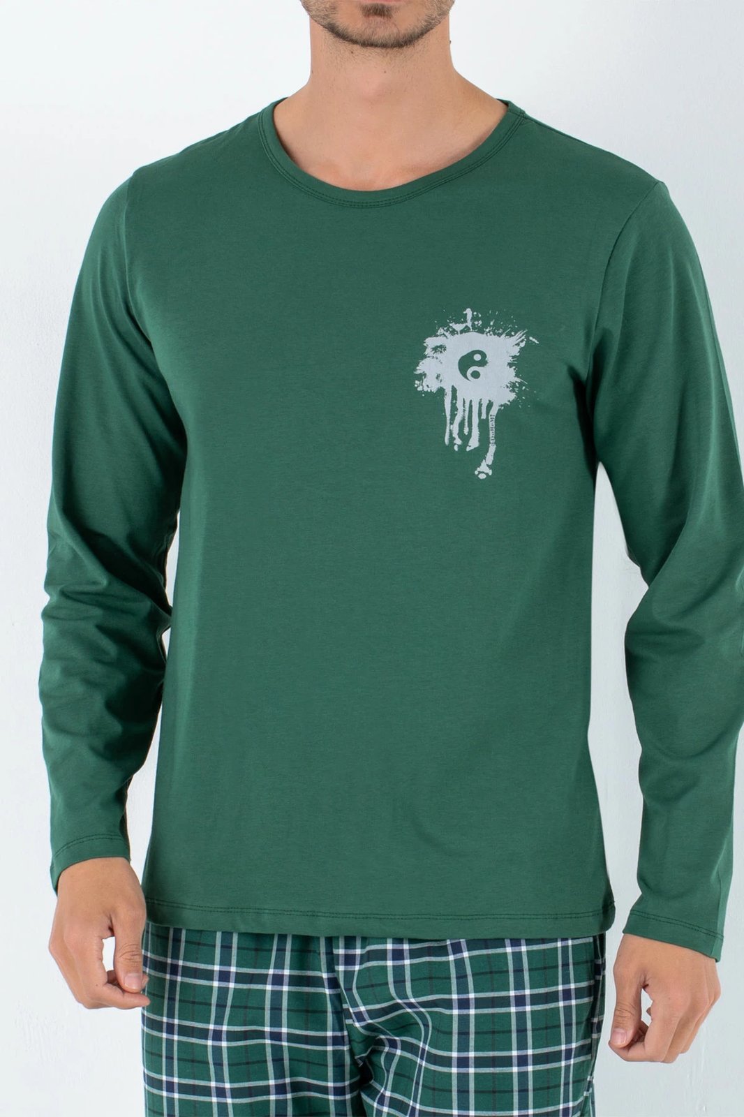 Set pizhamash për burra Jumeon, 002-000306, e gjelbër