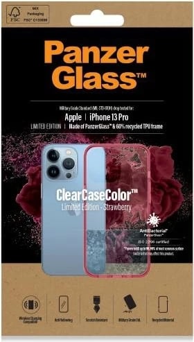 Mbështjellës PanzerGlass ClearCase për iPhone 13 Pro, transparent rozë