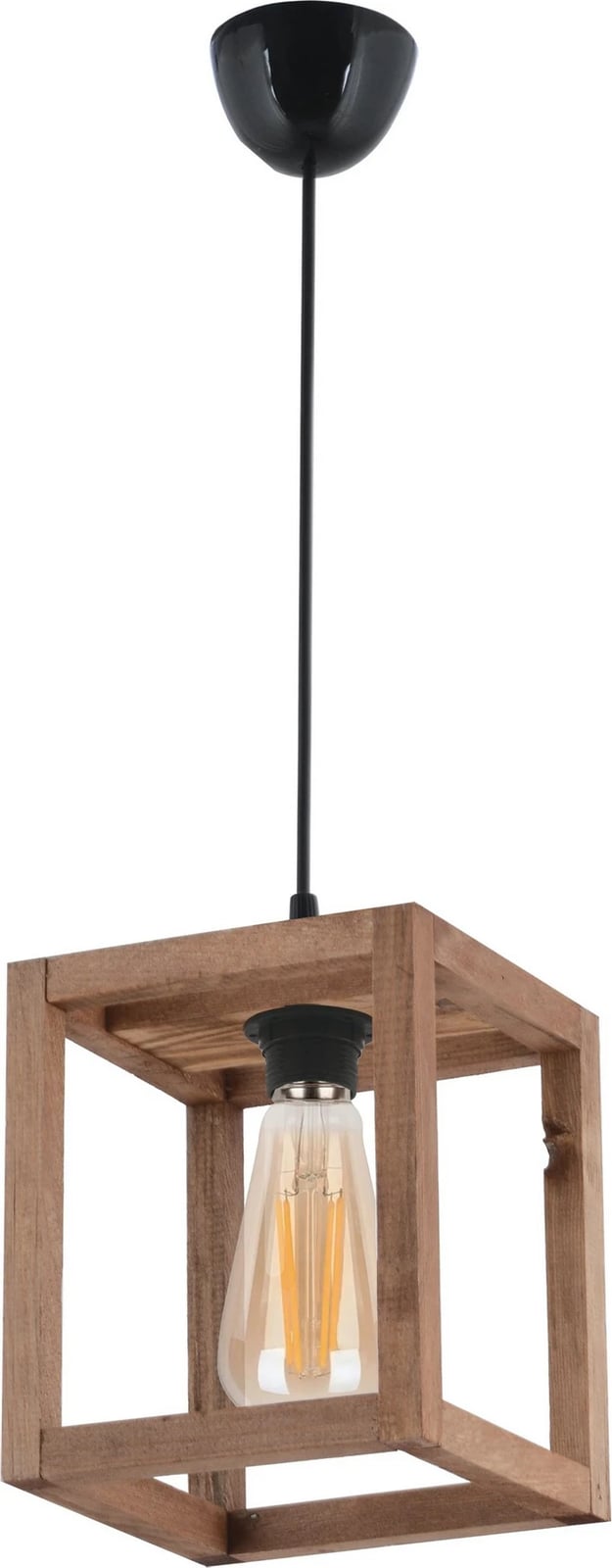 Llambë tavani druri, model Cube, ngjyrë kafe