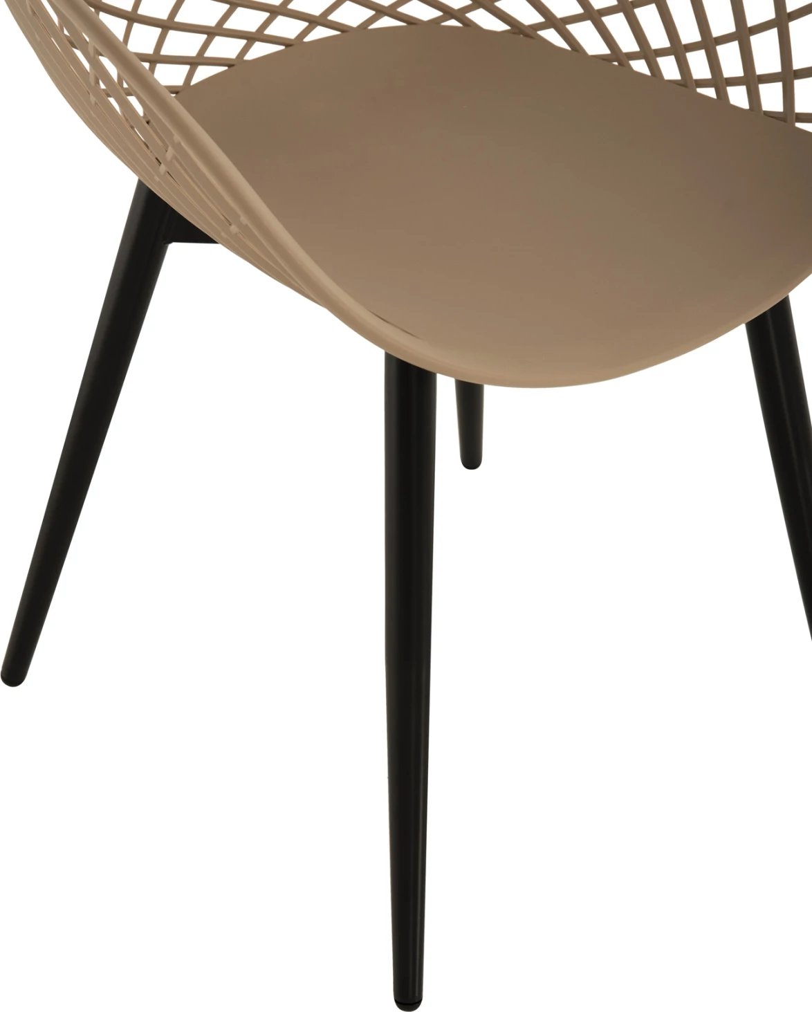 Karrige ARIADNE FH8001.23 polipropileni kapuçino-këmbë metalike të zeza 63x56x80H cm., set prej 4 copash