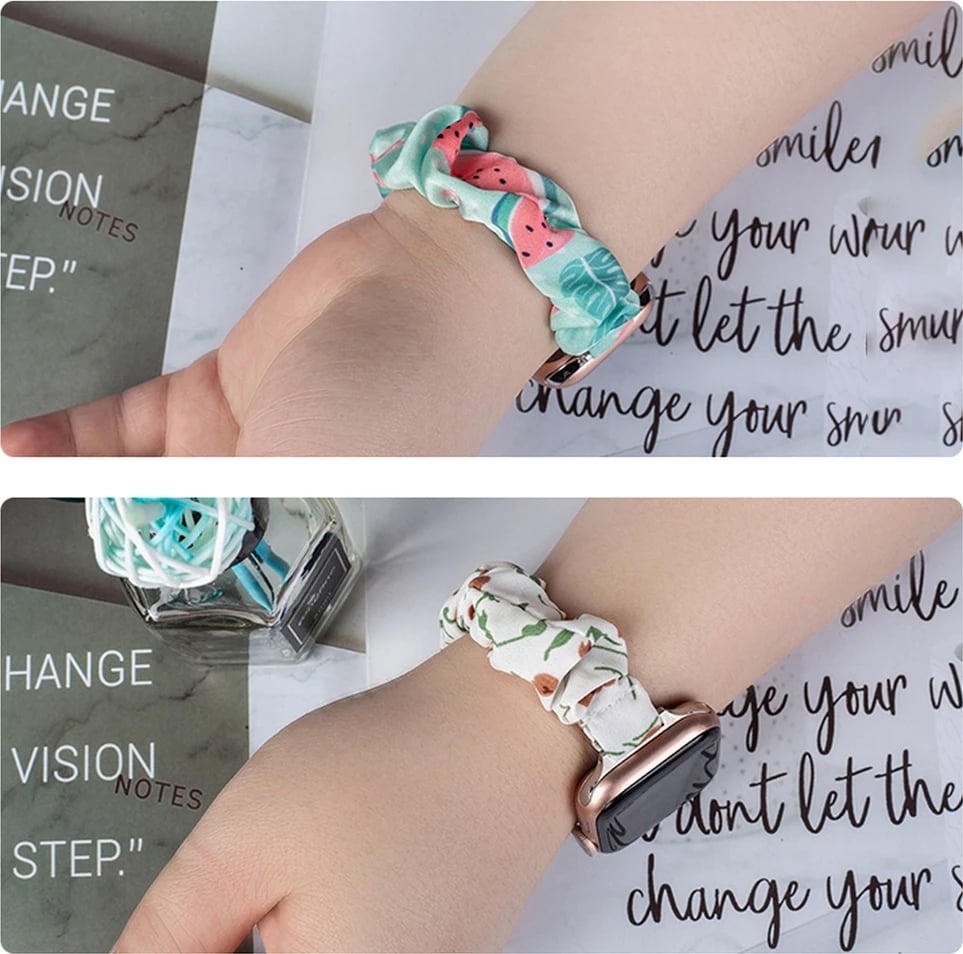 Rrip tekstili për Apple Watch Hurtel, model avokado, elastik, i gjelbër Rrip tekstili për Apple Watch Hurtel, model avokado, elastik, i gjelbër