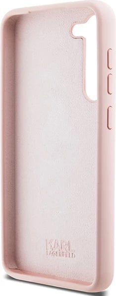 Mbështjellës Karl Lagerfeld Silicone Choupette Metal Pin për Samsung Galaxy S24+, Rozë