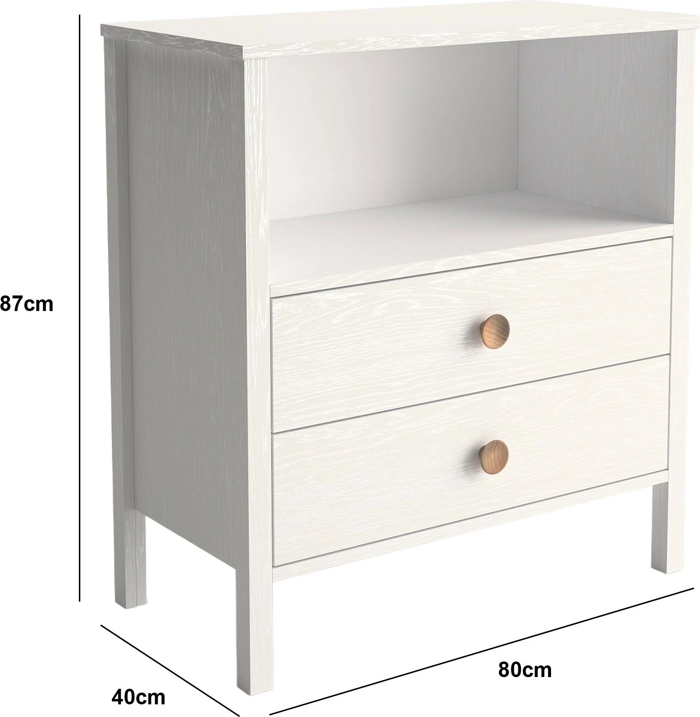 Komodë Hanah Home, FRN-10053, druri dhe e bardhë