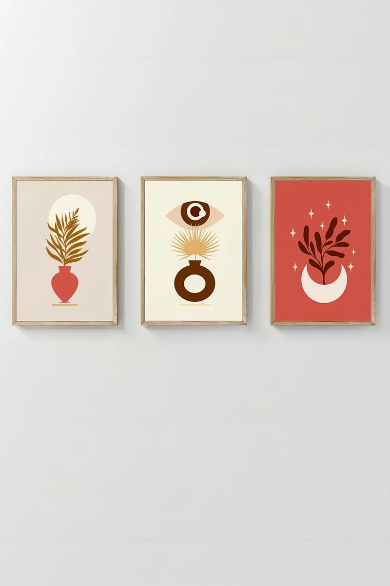 Pikturë dekorative me kornizë (3 copë), Wallity, 3Dartsohoset98