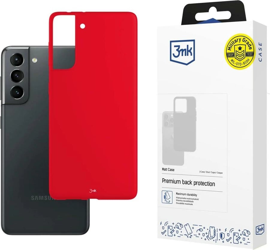 Mbështjellës 3mk Matt Case për Samsung Galaxy S21 5G, e kuqe