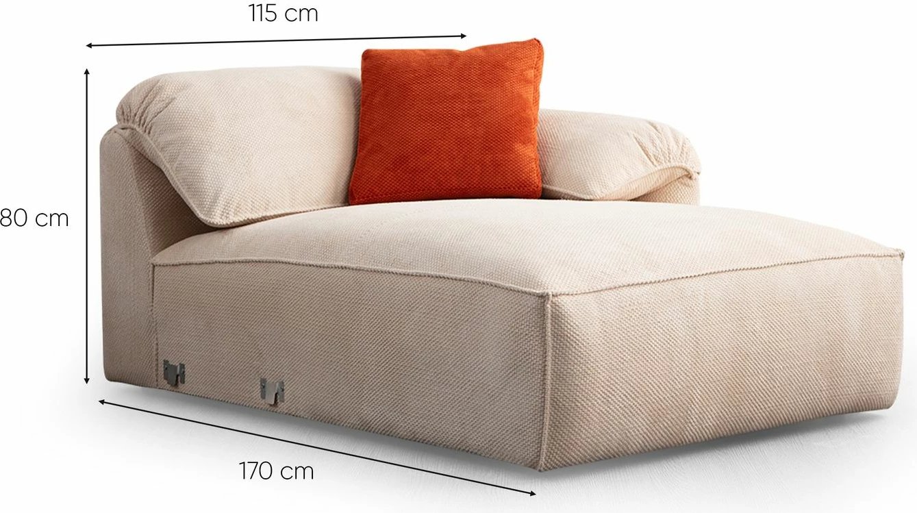 Këndare Flamingo, krem, Atelier del Sofa, 335x170x105x80cm