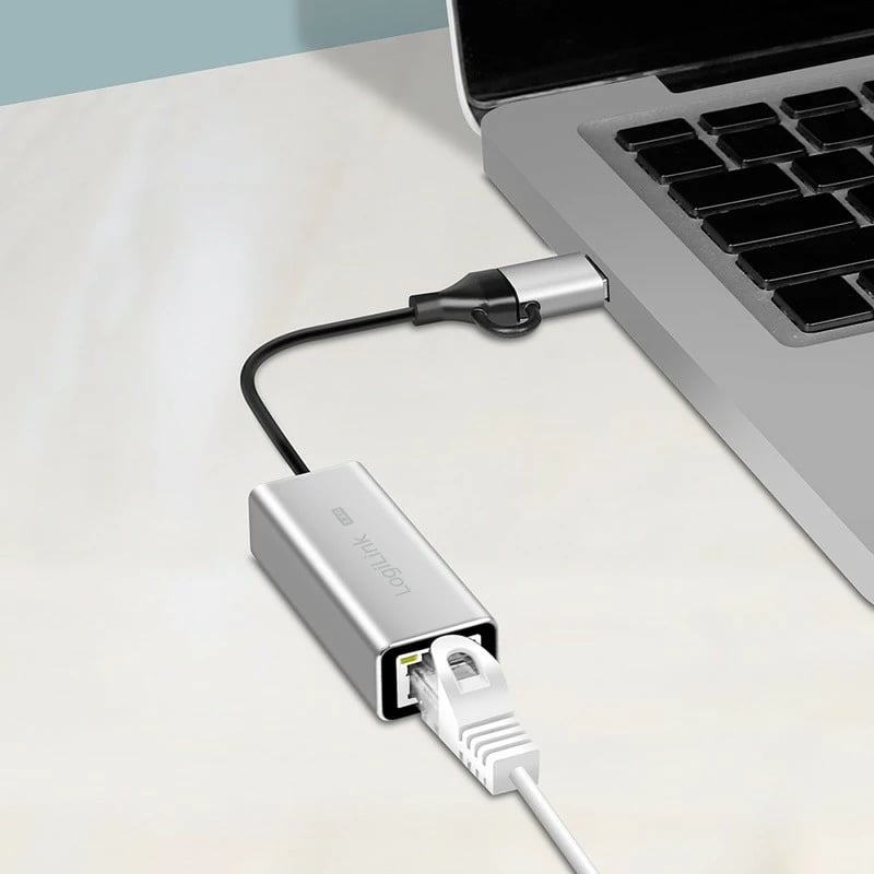 Adapter USB-A/USB-C për Ethernet 2.5G LogiLink UA0422, Gri