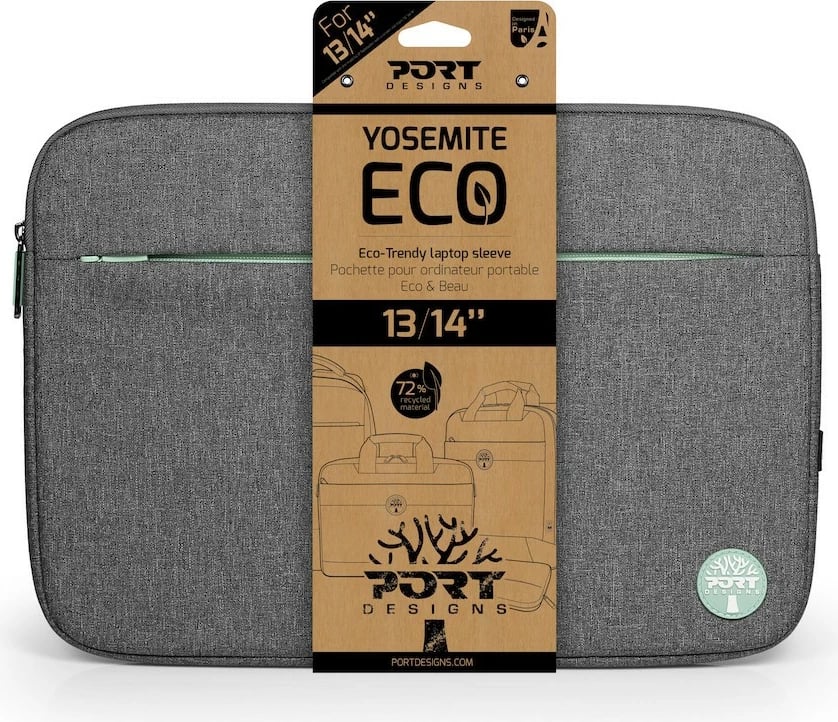 Mbështjellës laptopi PORT Designs Yosemite Eco Sleeve 15.6 inç, gri