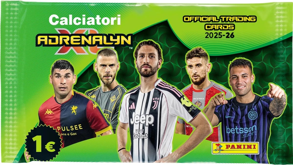Karta koleksionuese Panini Calciatori Adrenalyn 2025-26, 6 karta për paketë, me kupon QR, display 24 paketime, 048-45001DIS