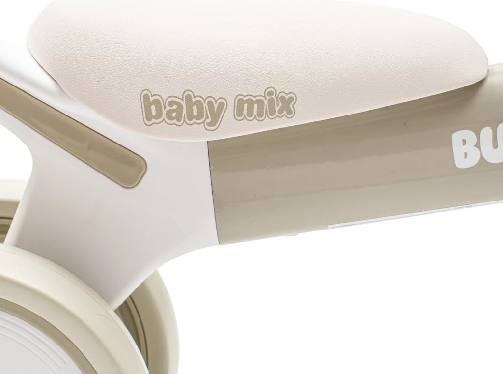 Bicikletë balancuese për fëmijë, Baby Mix Bunny Hop, alumini ultralehtë 1.6 kg, 4 rrota, nga 12+ muaj, gri e ngrohtë