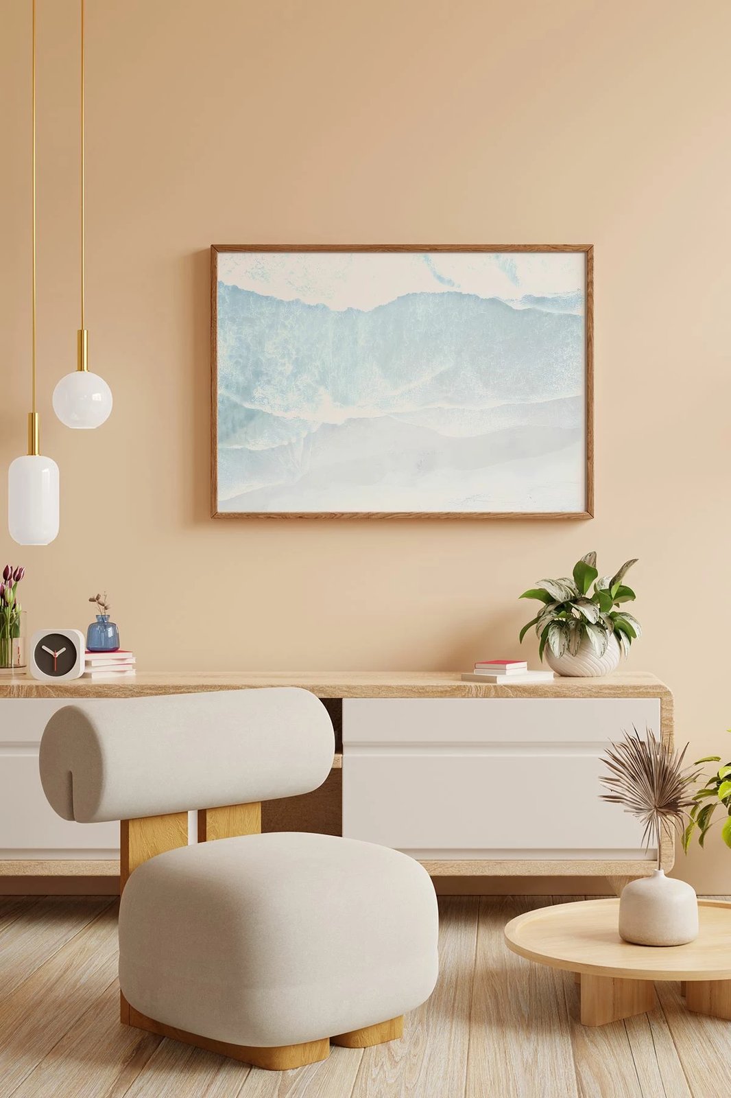 Pikturë dekorative me kornizë, Wallity, Lmnmdlkahve45, shumëngjyrëshe, 33x48cm