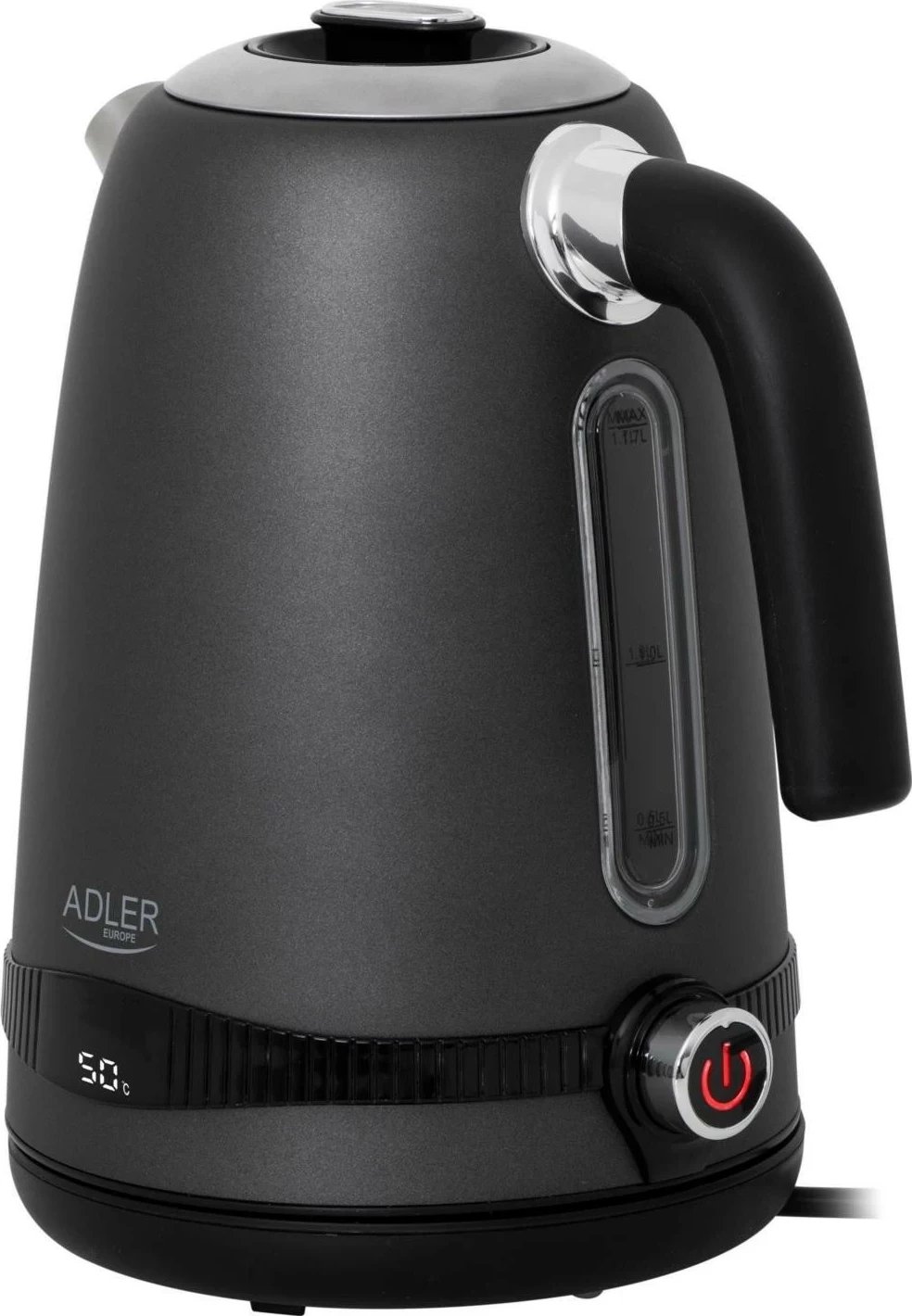 Çajnik elektrik Adler AD 1295, 1.7L, 2200W, gri