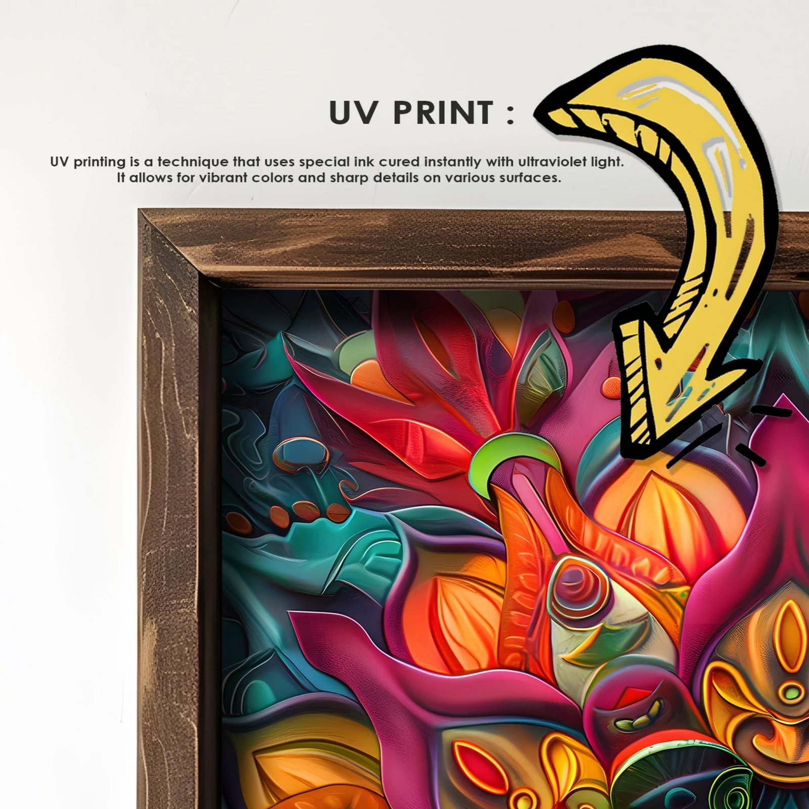 Pikturë dekorative me kornizë MDF, shumëngjyrëshe, Wallity GE068-L