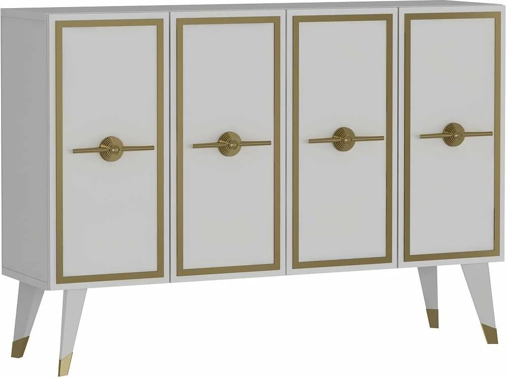 Konsolë Skye Decor, e bardhë, ari, 8174KM-32