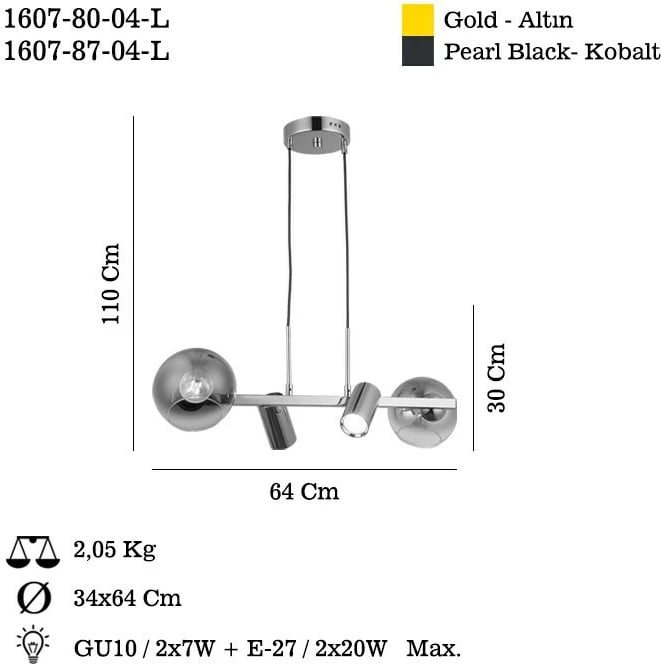 Llambë tavani Opviq, Zerde - 80-04-L, ngjyrë llak antik