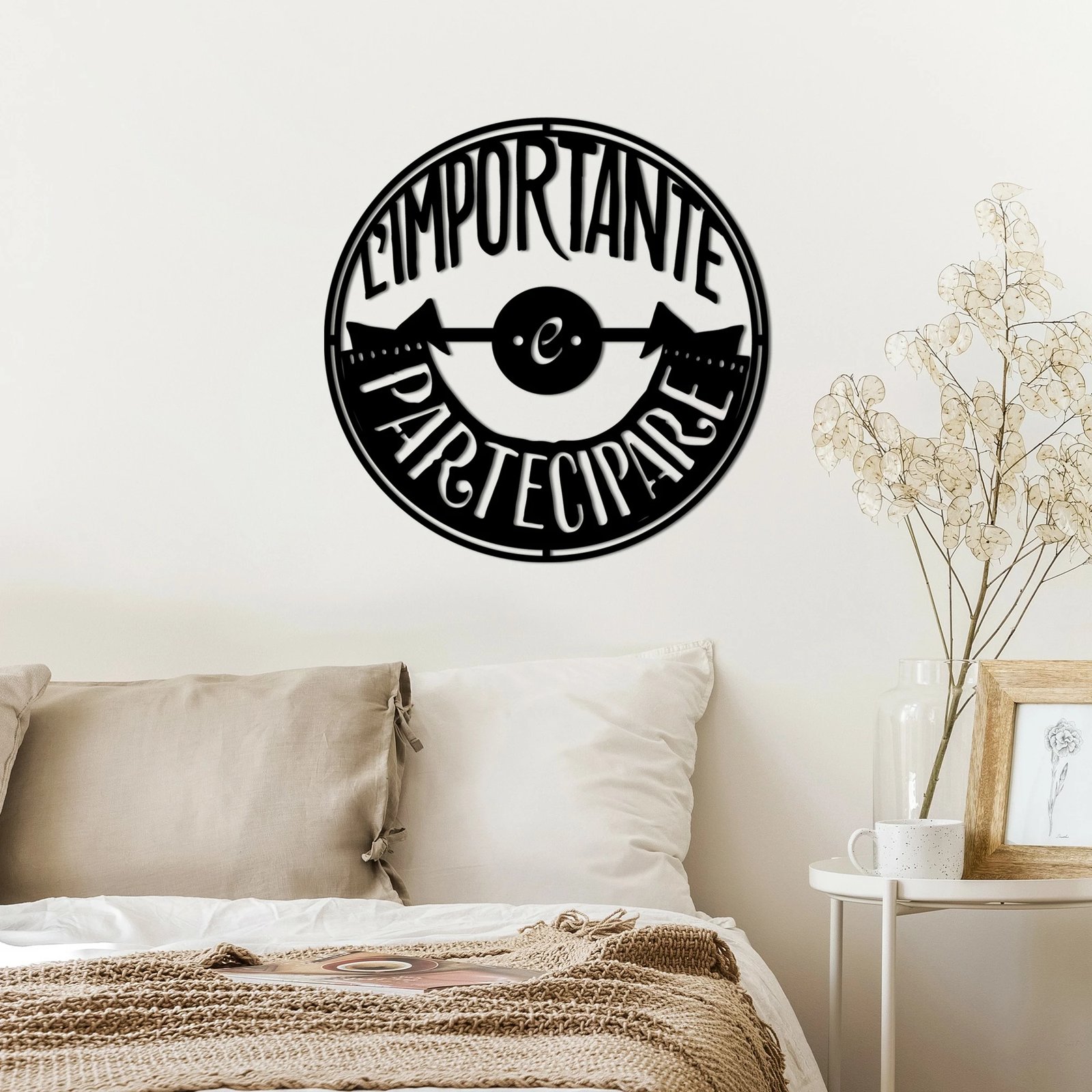 Aksesor dekorativ metalik për mur, Wallity, Limportante Partecipare, 56x56cm