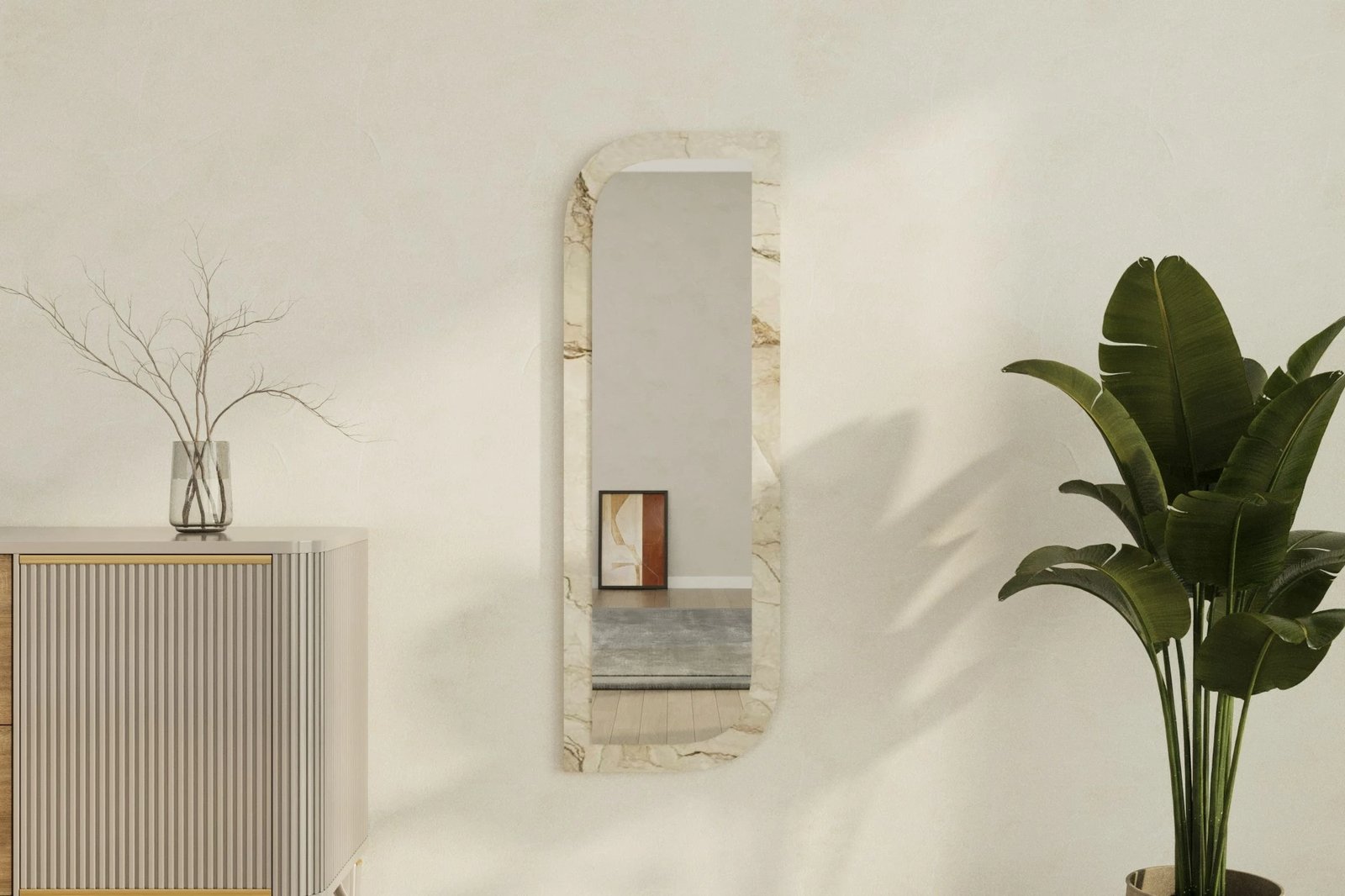 Pasqyrë Hanah Home, Arni, ngjyrë Ephesus dhe mermeri, 40x120cm