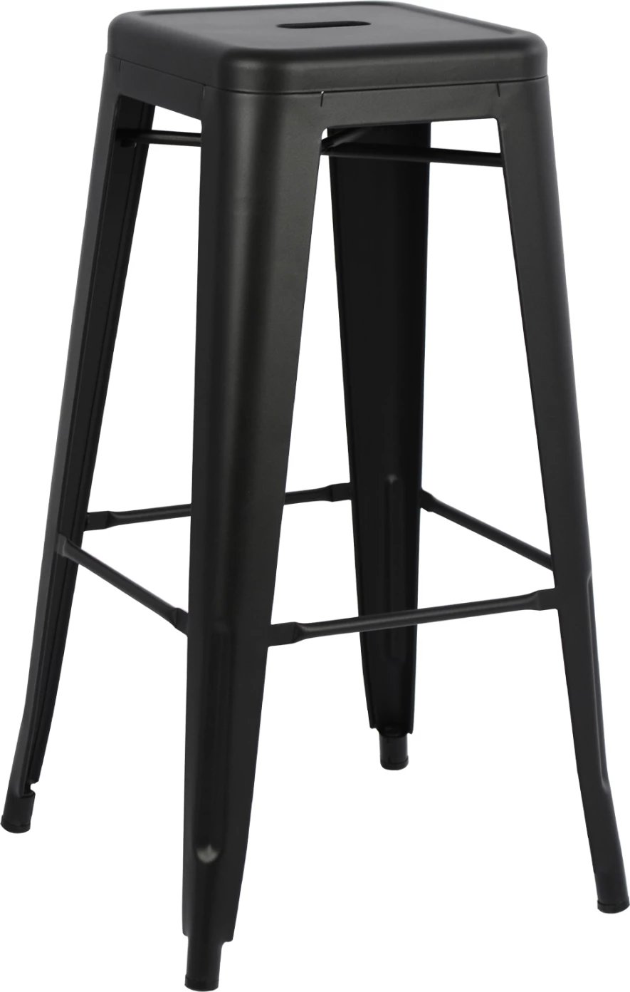 Karrige për bar MELITA-PRO FH8642.42 metalike, ngjyrë e zezë mat, 43x43x78H cm