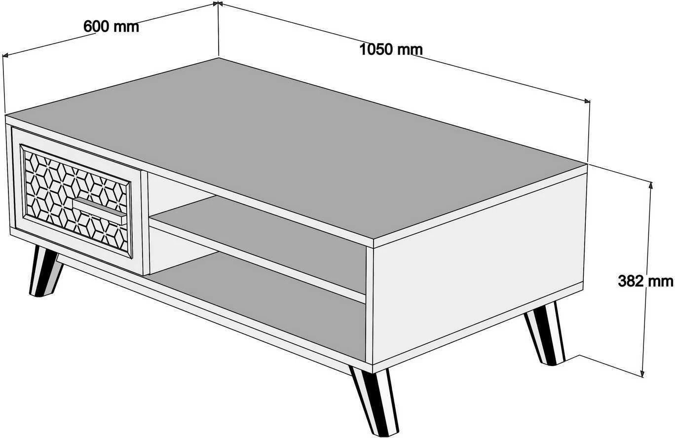 Tavolinë kafeje Hanah Home, Ayla, ngjyrë arre dhe blu