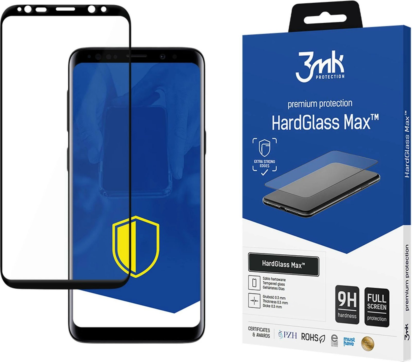 Xham mbrojtës 3mk HardGlass Max për Samsung Galaxy S9, i zi