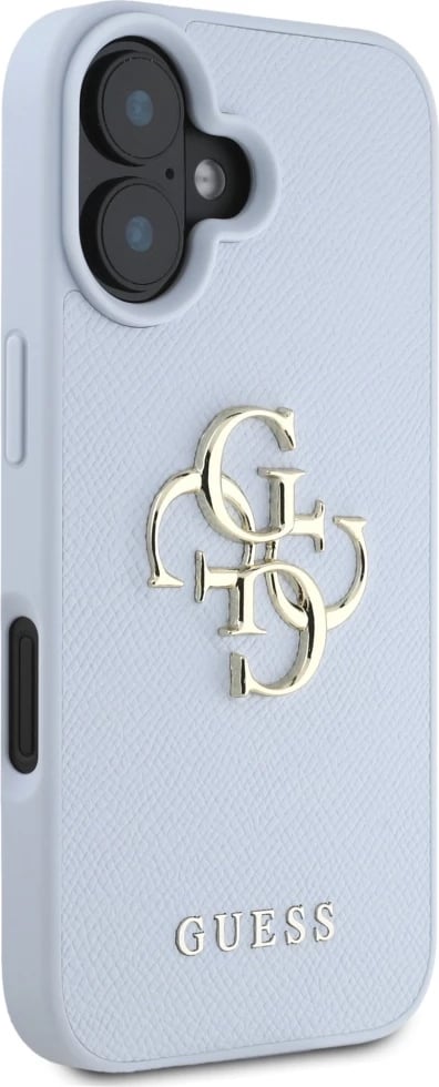Mbështjellës Guess Grained Big 4G Logo Small Classic Logo për iPhone 16, Blu Mbështjellës Guess Grained Big 4G Logo Small Classic Logo për iPhone 16, Blu