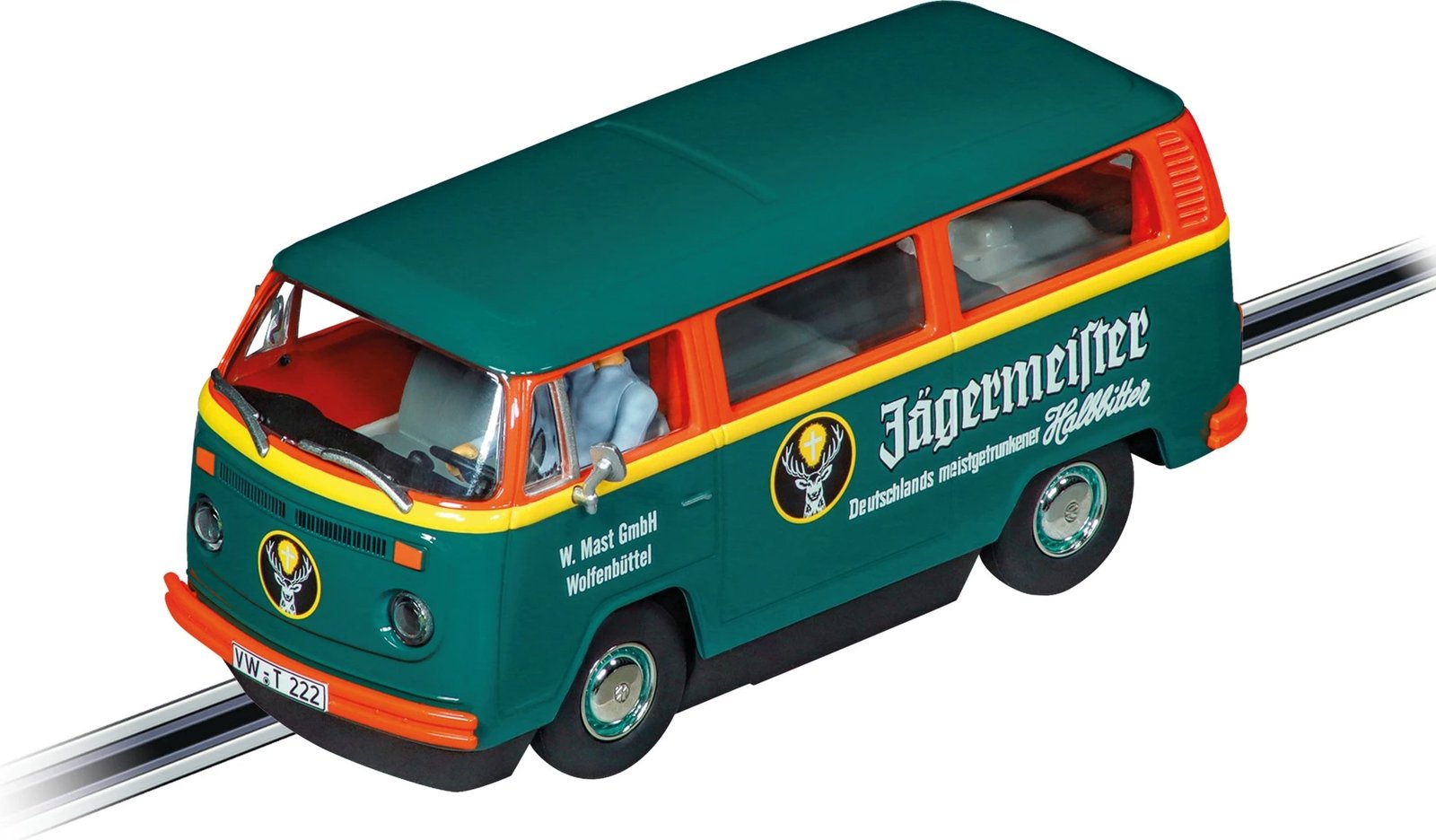 Makine lodër Carrera VW BUS T2b Jägermeister, Digital 132, shumëngjyrëshe