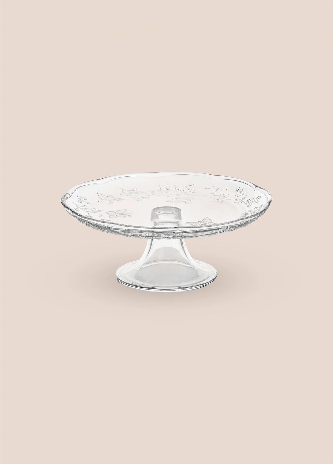 Pjatë për servirje ëmbëlsirash Hermia, xham transparent, CAM0499, 28x28x13cm