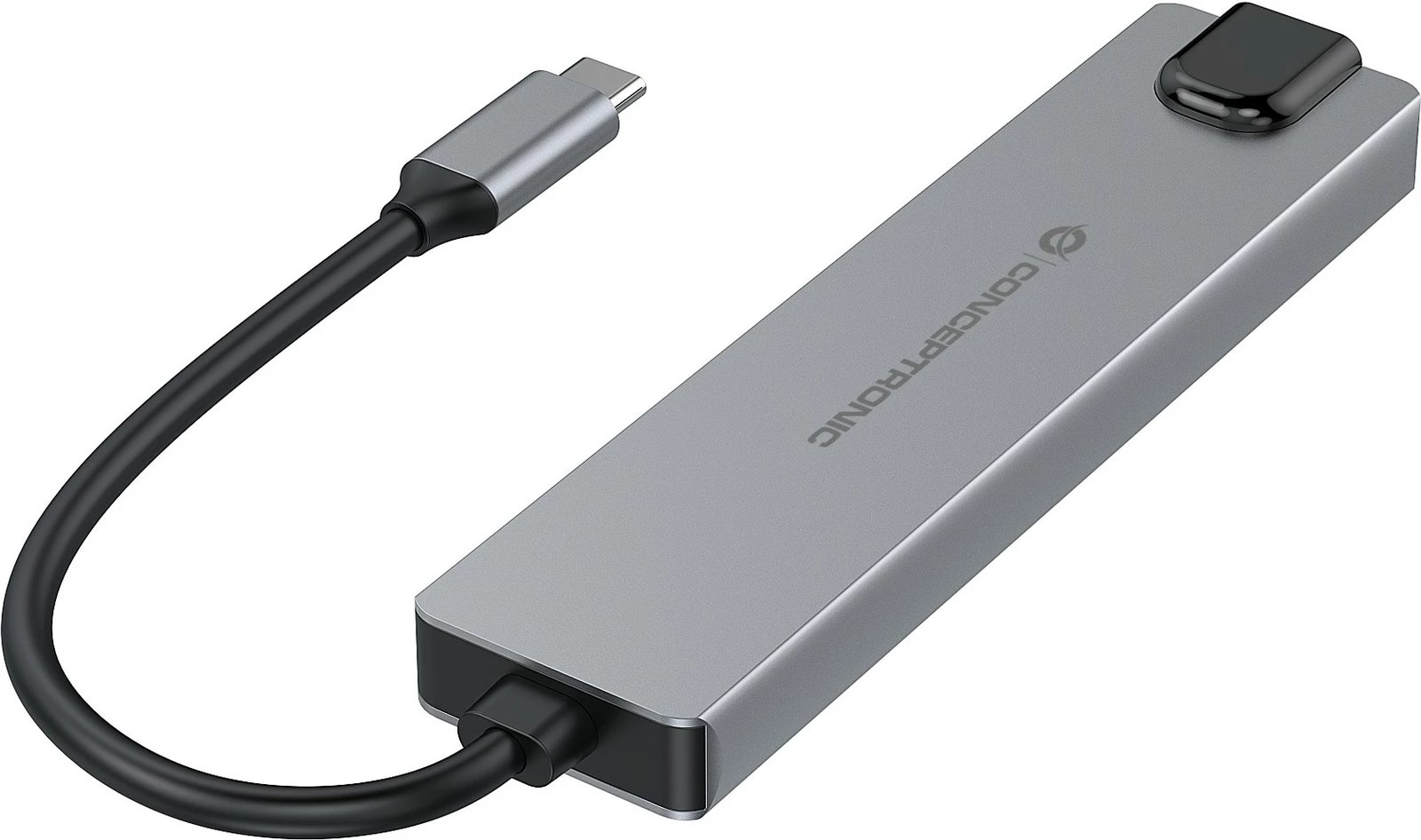 Dock USB-C Conceptronic 6-në-1, HDMI, 2xUSB-A, USB-C, 25cm, gri